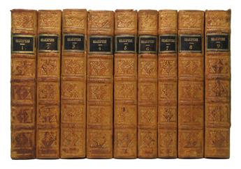 SHAKESPEARE, WILLIAM.   The Works of Shakespear . . . Collated and corrected . . . by Mr. [Alexander] Pope.  8 vols in 9.  1728